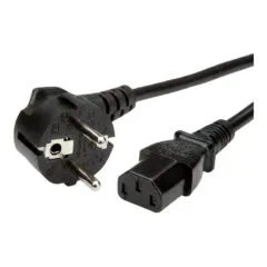 Synergy21 power cable 230V protective contact CEE7(plug)->cold devices IEC-C13(jack), 1m, Black