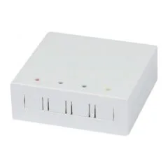 Synergy21 LWL-FTTH wall housing, for 4 couplings SC-S or LC-D 80x80 with cable guide, DIN rail/wall, crimp,