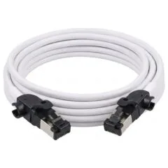 Synergy21 Patchkabel RJ45, CAT6A 500Mhz, 2m, weiss, S/FTP, slimline rund d=4,5mm, TPE/LSZH(Superflex), AWG28, mit CAT7 Rohk., drehbarer Stecker,