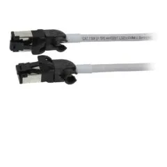 Synergy21 patch cable RJ45, CAT6A 500Mhz, 0,25m, grey, S/FTP, slimline around d=4,5mm, TPE/LSZH(Superflex), AWG28, with CAT7 raw, rotatable plug,