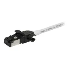 Synergy21 patch cable RJ45, CAT6A 500Mhz, 0.5m, white, S/FTP, slimline around d=4.5mm, TPE/LSZH(Superflex), AWG28, with CAT7 raw, rotatable plug,