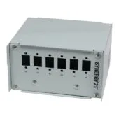 Synergy21 LWL patch panel for DIN, 6xLC duplex/SC simplex sockets, without couplings, light grey
