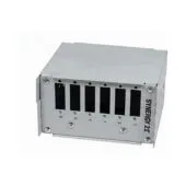 Synergy21 LWL patch panel for DIN, 6xSC duplex/LC quad sockets, without couplings, light grey