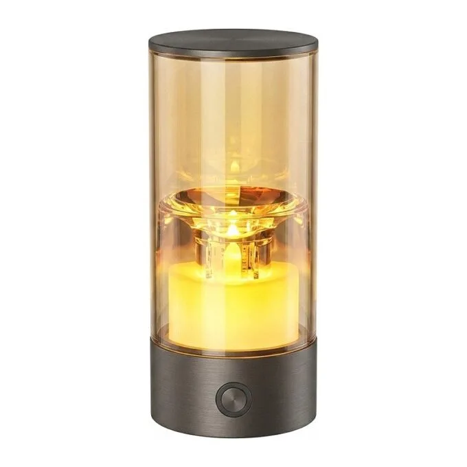 Synergy 21 LED tea light battery, outdoor IPX5, touch switch dimmable, steel gray — image 1
