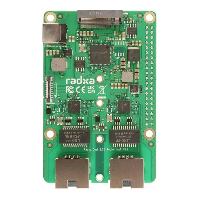 RADXA Dual 2.5GBit Router Hat, M.2, Raspberry 5, Radxa — image 1