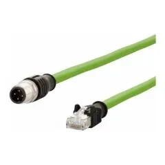 METZ CONNECT connecting line M12 ST-RJ45 ST 4-pole D-coded RJ45 5m