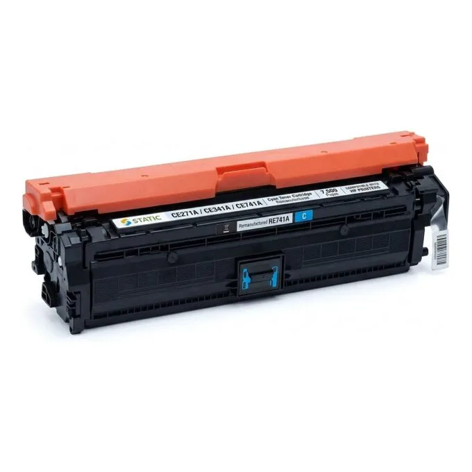 STATIC Toner cartridge compatible with HP CE271A/CE341A/CE741A cyan remanufactured 7.500 pages — image 1