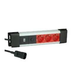 BACHMANN CONNECTUS 3xCEE7/3, 10A C14-Stecker, rot, 2 m