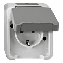 MERTEN MEG2301-8029 SCHUKO-Steckdose. lichtgrau. AQUASTAR