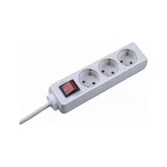 BACHMANN SELLY power strip 3x protective contact switch white 1.5m