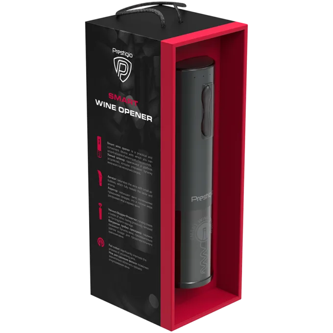 Bolsena, Electric wine opener with Prestigio Logo, aerator , vacuum preserver, Black color — image 7