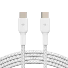 BELKIN USB-C to USB-C Cable Braided, 1M, White