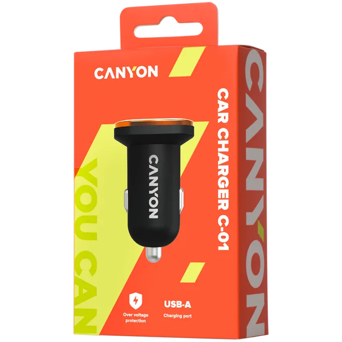 CANYON car charger C-01 1A/2USB-A Black — image 3