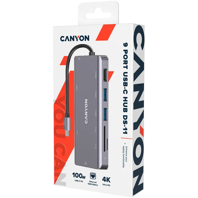 CANYON hub DS-11 9in1 USB-C Space Grey — image 2