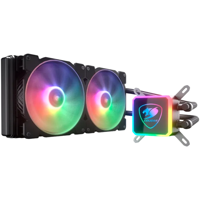 COUGAR AQUA ARGB 280 AiO Liquid Watercooling, 140mm RGB fan x2, remote control — image 1