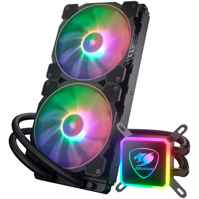 COUGAR AQUA ARGB 280 AiO Liquid Watercooling, 140mm RGB fan x2, remote control — image 2