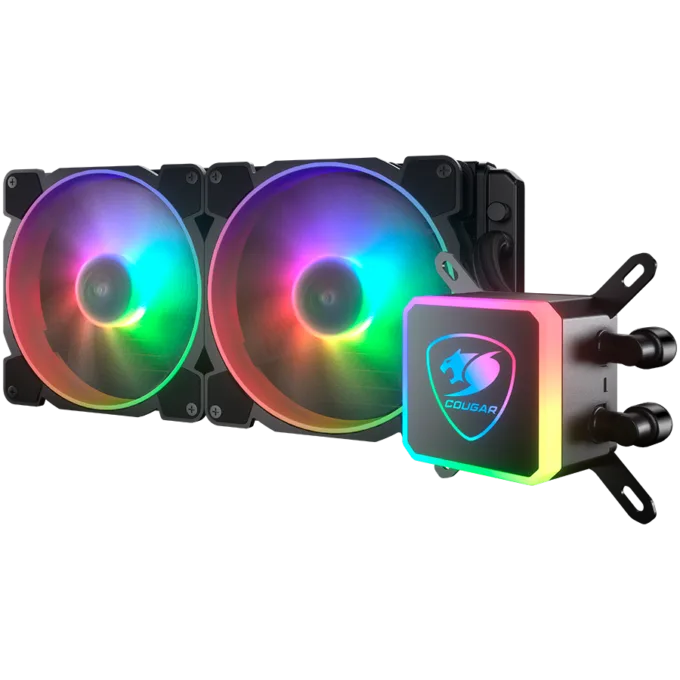 COUGAR AQUA ARGB 280 AiO Liquid Watercooling, 140mm RGB fan x2, remote control — image 4