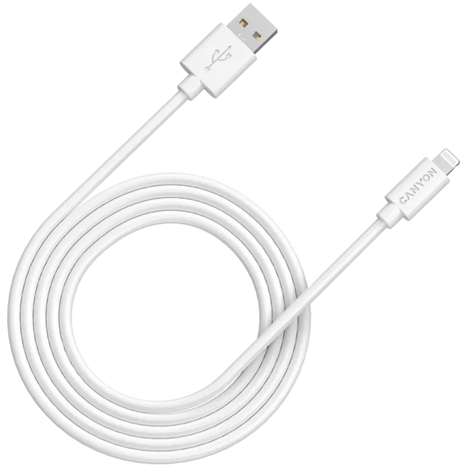 CANYON cable MFI-12 USB-A to Lightning 2m White — image 1