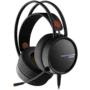 CANYON INTERCEPTOR GH-8A, Gaming headset 3.5mm jack plus USB connector for LED backlight, adjustable microphone and volume control, with 2in1 3.5mm adapter, cable 2M, Black and Orange, 0.36kg