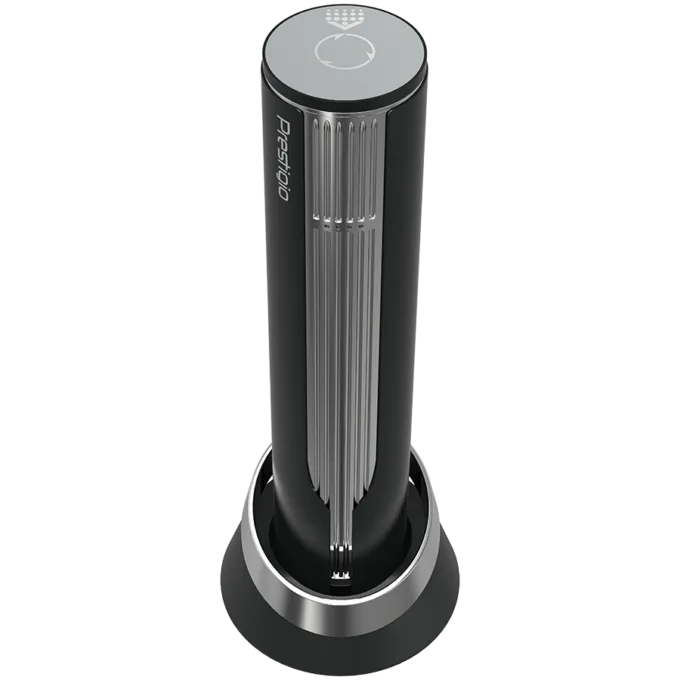 Prestigio Maggiore, smart wine opener, 100% automatic, opens up to 70 bottles without recharging, foil cutter included, premium design, 480mAh battery, Dimensions D 48*H228mm, black + silver color. — image 6