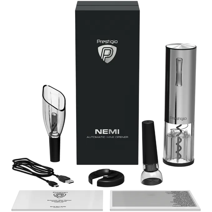 Nemi, Electric wine opener, aerator, vacuum preserver, Silver color — image 8