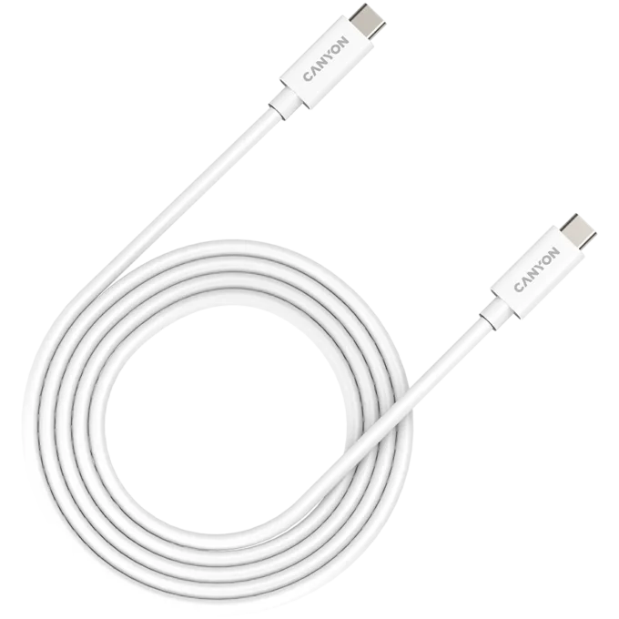 CANYON UC-42, cable, U4-CC-5A2M-E, USB4 TYPE-C to TYPE-C cable assembly 20G 2m 5A 240W(ERP) with E-MARK, CE, ROHS, white — image 1
