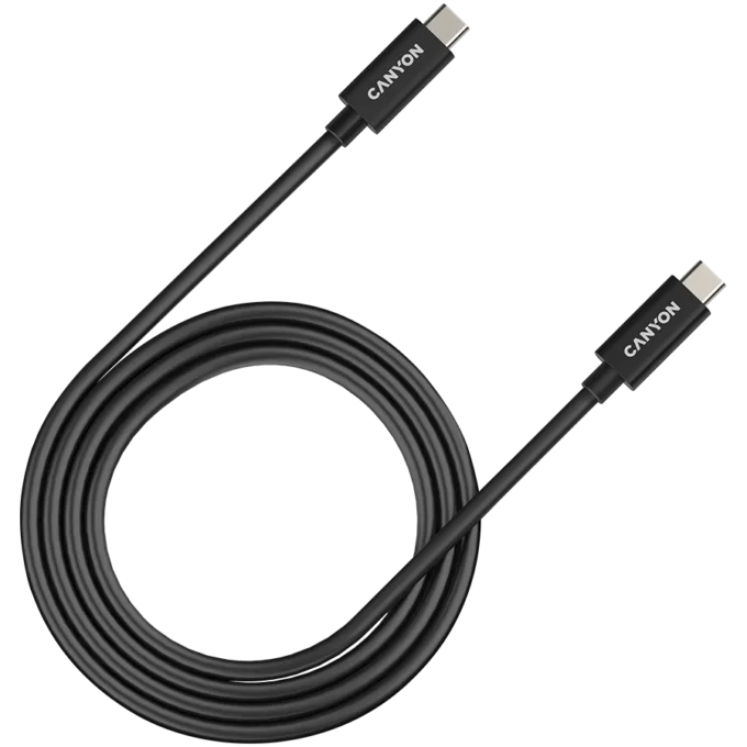 CANYON UC-44, cable, U4-CC-5A1M-E, USB4 TYPE-C to TYPE-C cable assembly 40G 1m 5A 240W(ERP) with E-MARK, CE, ROHS, black — image 1