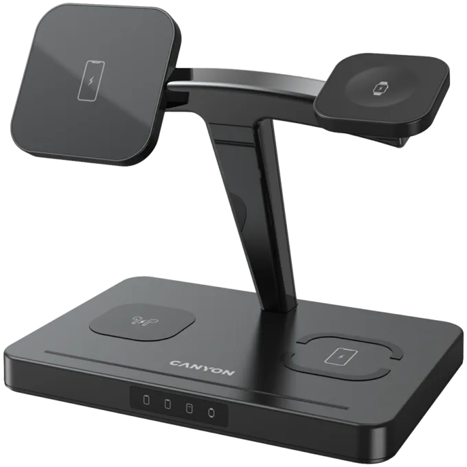 CANYON wireless charger WS-404 15W 4in1 UK Black — image 1