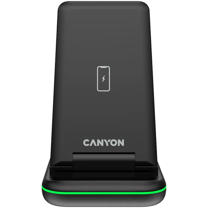 CANYON wireless charger WS-304 15W 3in1 UK Black — image 1