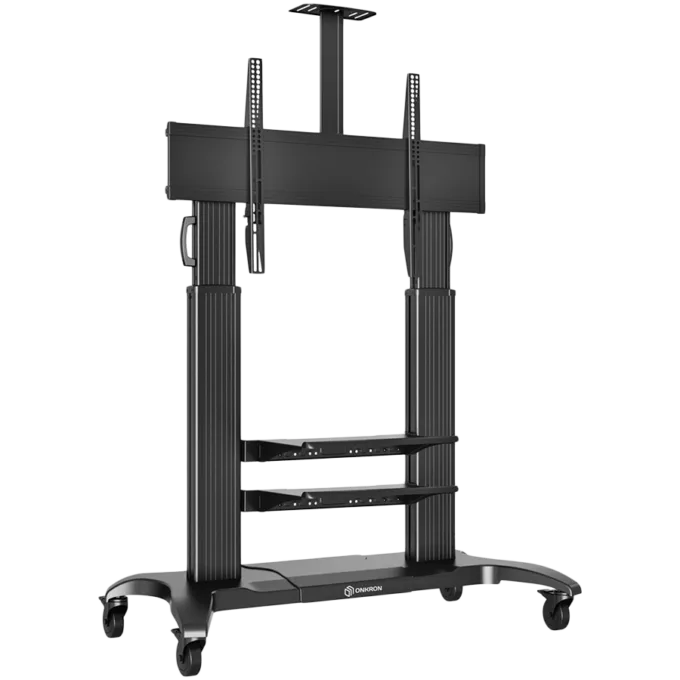 ONKRON Mobile TV Stand Rolling TV Cart for 60 to 100-Inch Screens up to 136,4 kg, Black — image 1