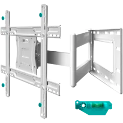 ONKRON Full Motion TV Wall Mount for 40 to 75-inch Flat Panel TVs Digital Panels 68,2 kg, White