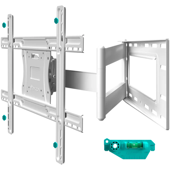 ONKRON Full Motion TV Wall Mount for 40 to 75-inch Flat Panel TVs Digital Panels 68,2 kg, White — image 1