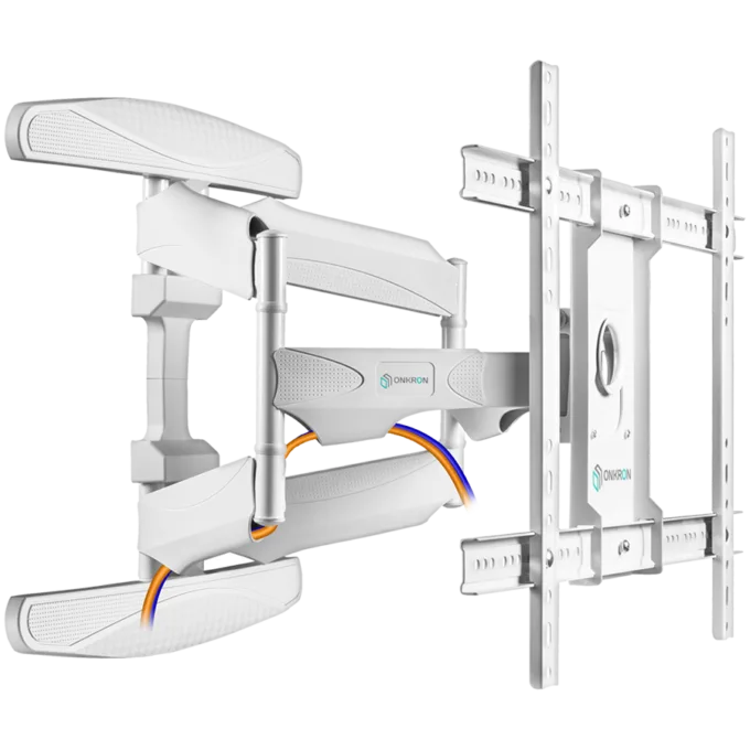 ONKRON Full Motion TV Wall Mount for 40 to 75-inch Flat Panel TVs Digital Panels 45,5 kg, White — image 1