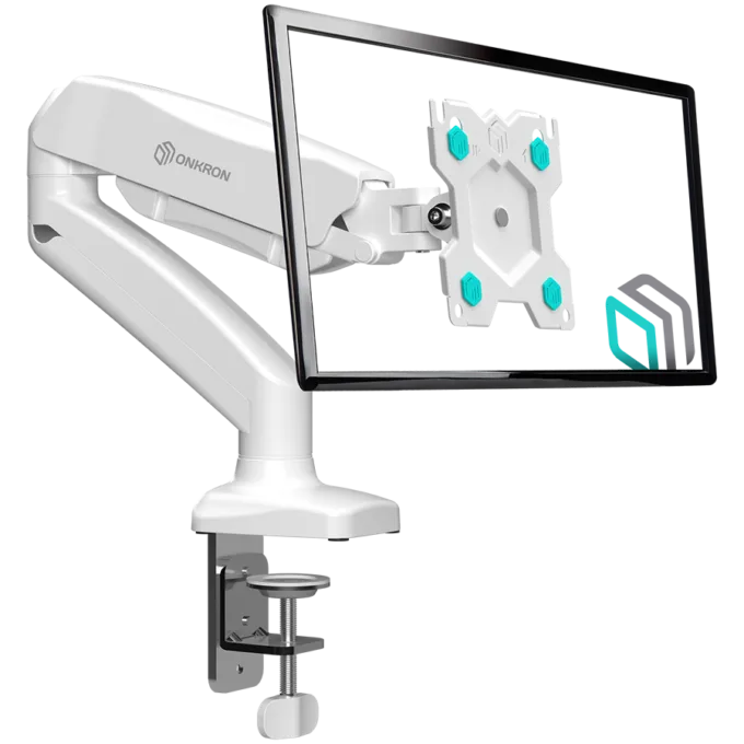 ONKRON Monitor Desk Mount for 13 to 32-Inch LCD LED OLED Screens up to 8 kg, White — image 1