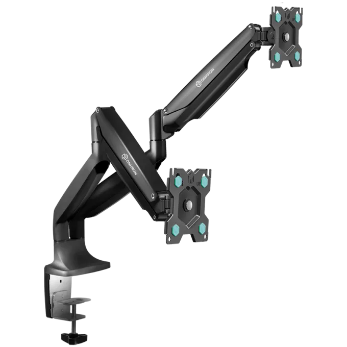 ONKRON Dual Monitor Desk Mount Stand for 13 to 32-Inch LCD LED Monitors up to 9 kg, Black — image 1