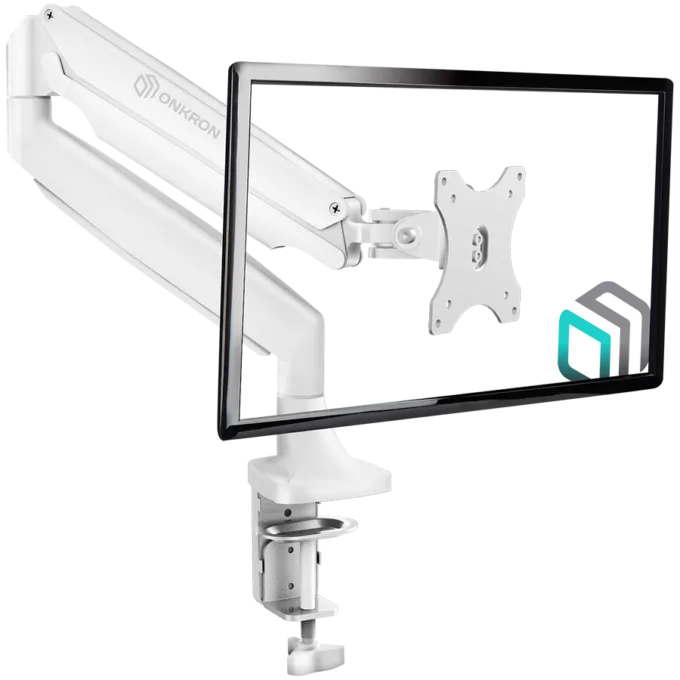 ONKRON Monitor Desk Mount for 13 to 32-Inch LED LCD Flat Monitors up to 9 kg, White — image 1