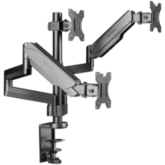 ONKRON Triple Monitor Desk Mount Stand for 13-32-Inch LCD LED Screens up to 8 kg, Black