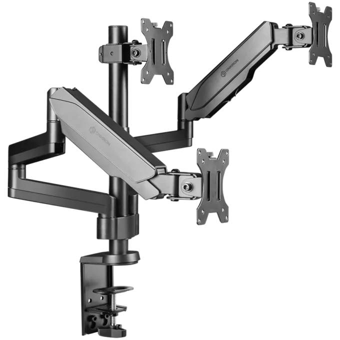 ONKRON Triple Monitor Desk Mount Stand for 13-32-Inch LCD LED Screens up to 8 kg, Black — image 1