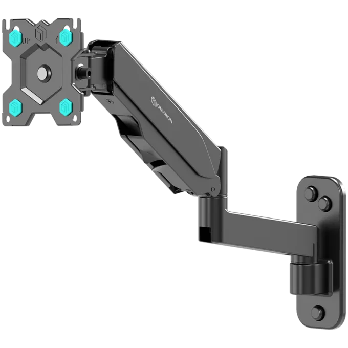 ONKRON TV Monitor Wall Mount Bracket for 13” – 34” Screens Full Motion with Gas Spring, Black — image 1