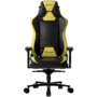 LORGAR Base 311, Gaming chair, PU eco-leather, 1.8 mm metal frame, multiblock mechanism, 4D armrests, 5 Star aluminium base, Class-4 gas lift, 75mm PU casters, Black + yellow