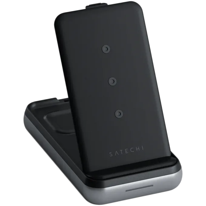 SATECHI Duo Wireless Charger Power Stand (Space Gray) — image 1
