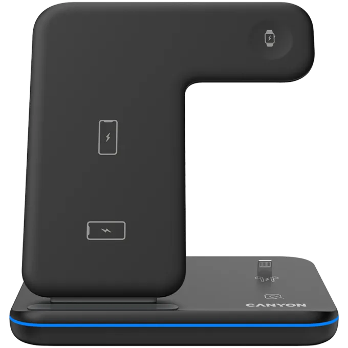 CANYON wireless charger WS-302 15W 3in1 Black — image 1