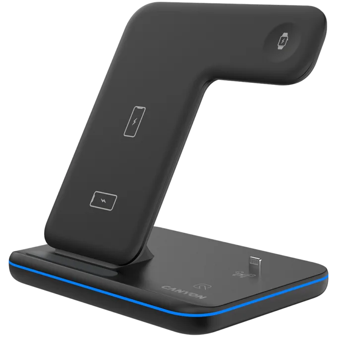 CANYON wireless charger WS-302 15W 3in1 UK Black — image 2