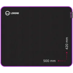Lorgar Main 315, Gaming mouse pad, High-speed surface, Purple anti-slip rubber base, size: 500mm x 420mm x 3mm, weight 0.39kg