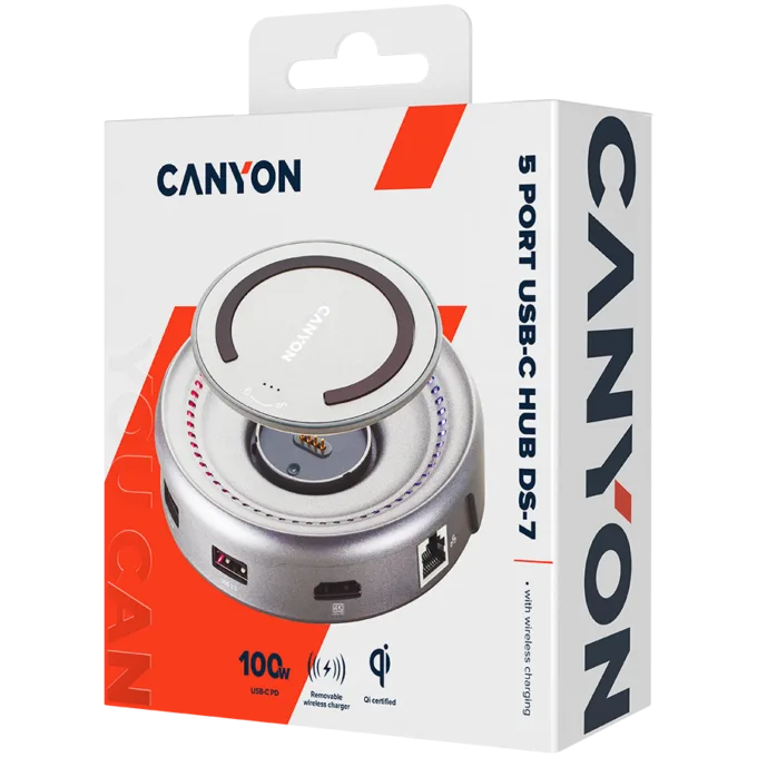 CANYON hub DS-7 7in1 USB-C Wireless Space Grey — image 3