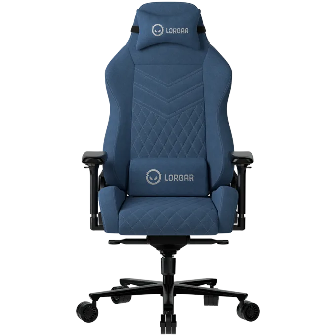 LORGAR Ace 422, Gaming chair, Anti-stain durable fabric, 1.8 mm metal frame, multiblock mechanism, 4D armrests, 5 Star aluminium base, Class-4 gas lift, 75mm PU casters, Blue — image 1
