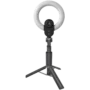 LORGAR Circulus 910, Streaming web camera, 5MP 2592X1944 max resolution, up to 60fps, 1/2.8", Sony STARVIS CMOS image sensor, full glass lens, 5.5'' built-in ring light (1700-14 000K), foldable tripod, auto focus, dual microphones with AI noise reduction, USB Type C, size: 470*133*115mm, 0.525kg, black+white