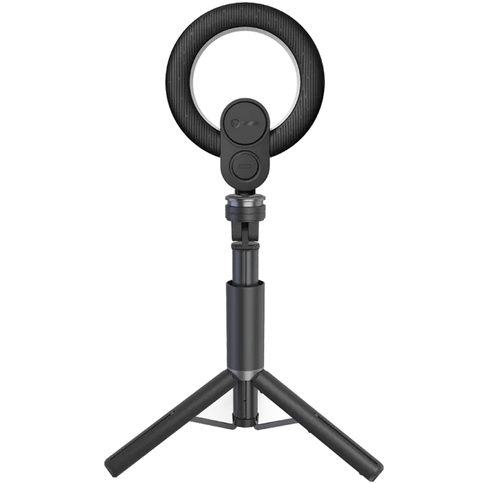 LORGAR Circulus 910, Streaming web camera, 5MP 2592X1944 max resolution, up to 60fps, 1/2.8", Sony STARVIS CMOS image sensor, full glass lens, 5.5'' built-in ring light (1700-14 000K), foldable tripod, auto focus, dual microphones with AI noise reduction, USB Type C, size: 470*133*115mm, 0.525kg, black+white — image 3