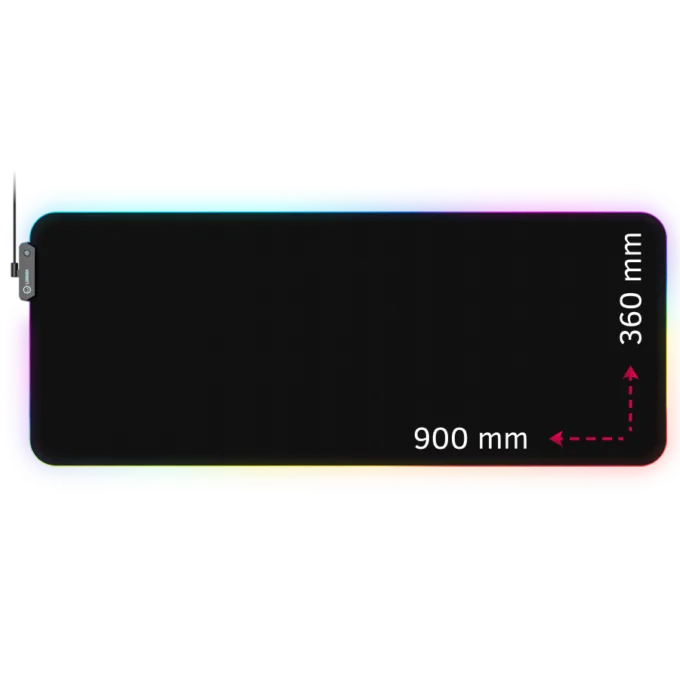 Lorgar Steller 919, Gaming mouse pad, High-speed surface, anti-slip rubber base, RGB backlight, USB connection, Lorgar WP Gameware support, size: 900mm x 360mm x 3mm, weight 0.635kg — image 1