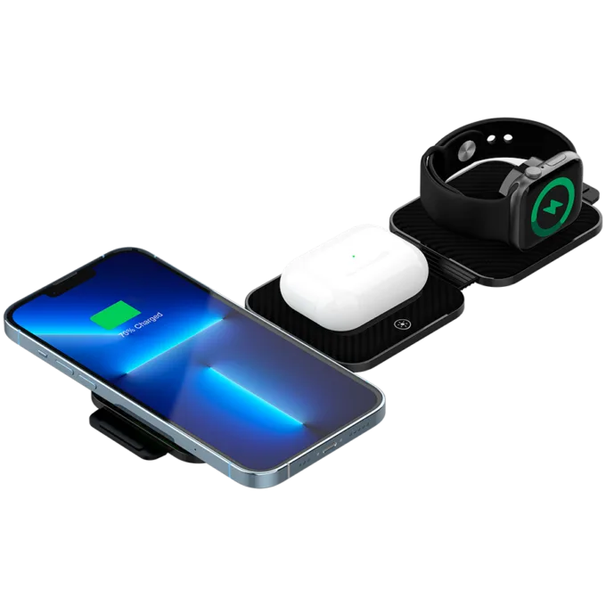 CANYON wireless charger WS-305 15W 3in1 Foldable UK Black — image 2
